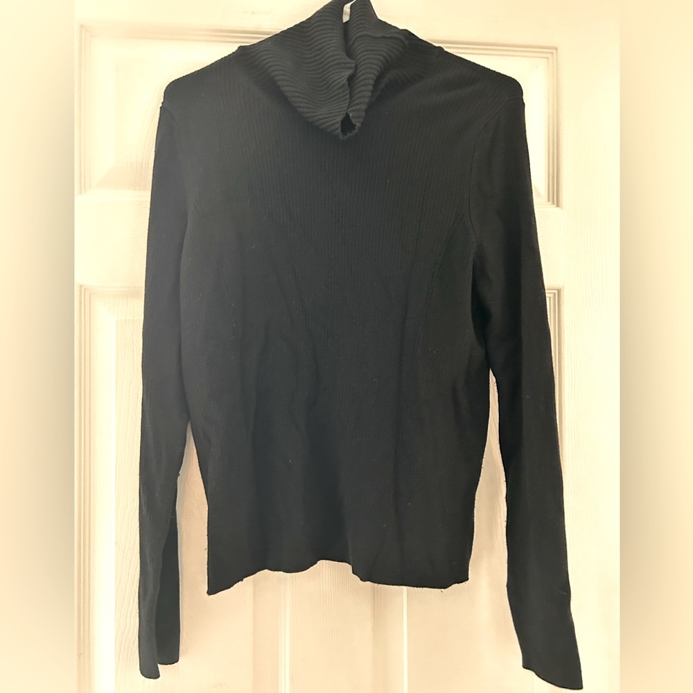 Black Ribbed Turtleneck